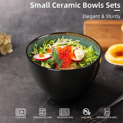 Creative Western Food  Kiln Change Peacock Green Bowl 24oz Bowl Set Of