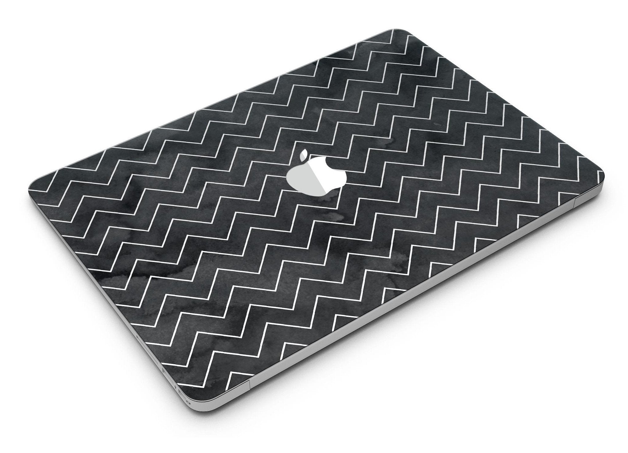 Black Watercolor with White Chevron - MacBook Air Skin Kit