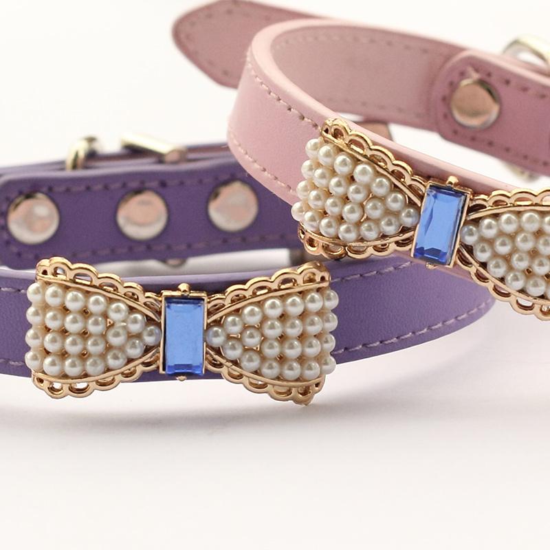 armipet Pearl Bow Dog Collar Pets Puppy Princess Collars For Dog
