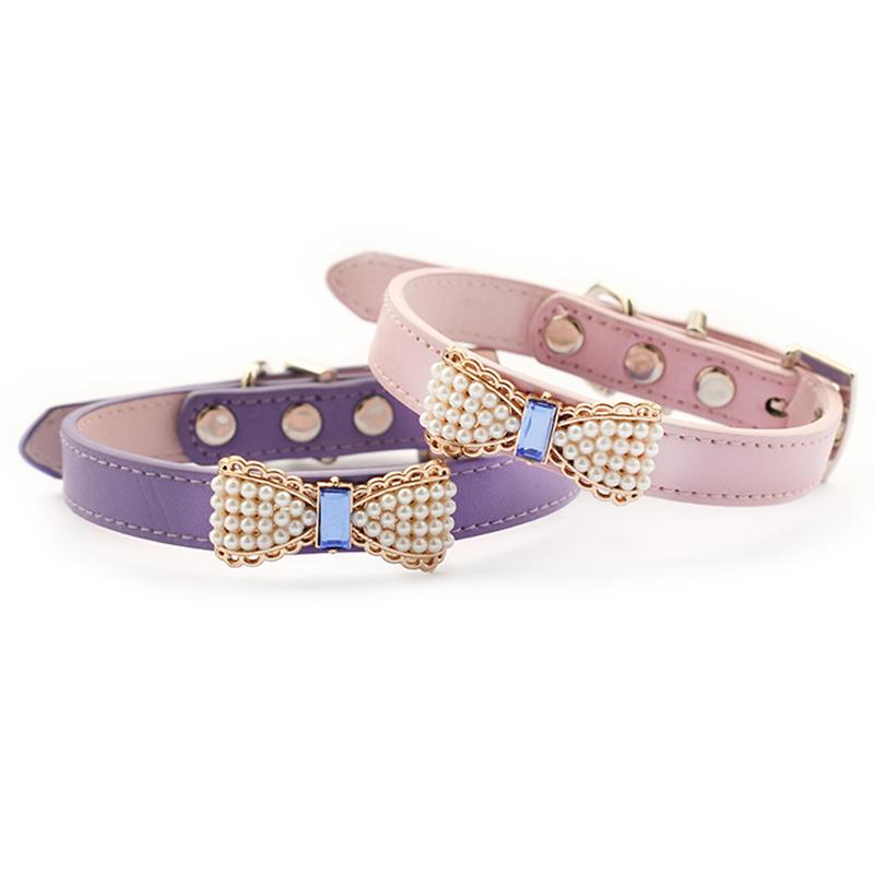 armipet Pearl Bow Dog Collar Pets Puppy Princess Collars For Dog